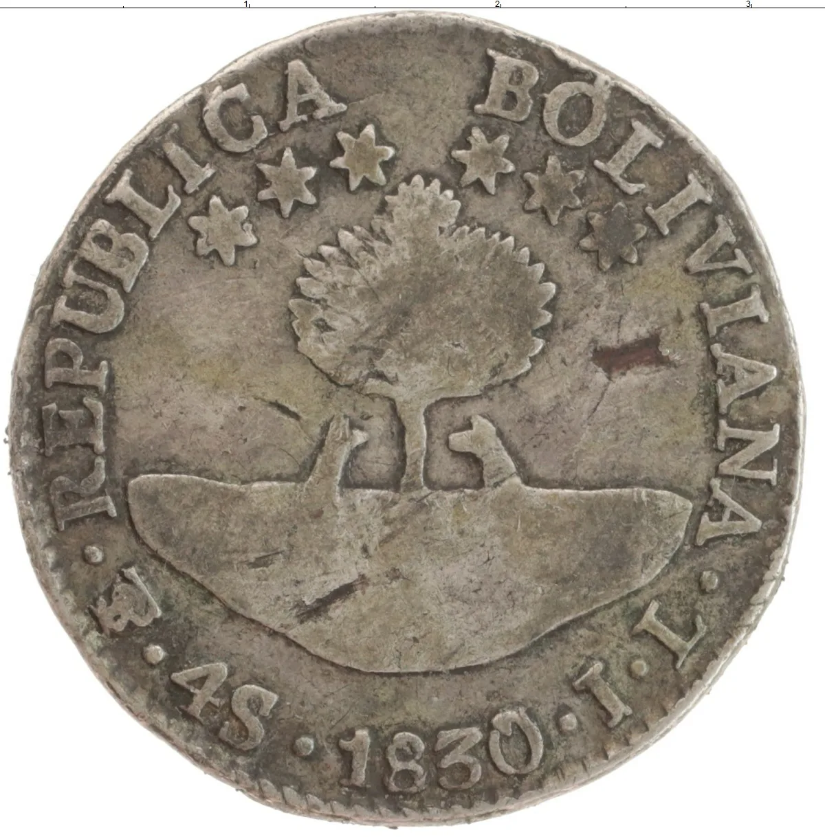 Bolivian merivoimat esittelee Bolivian 200-vuotisjuhlan muistokolikon.